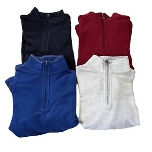 TOMMY BAHAMA Lot of 4 Zip Pullover Maroon Blue Black Gray Size Large EUC